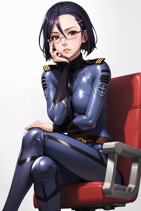 00061-3112804336-(masterpiece, best quality_1.2), , solo, 1girl, niimi kaoru, expressionless, looking at viewer, sitting, crossed legs, hand on o.png